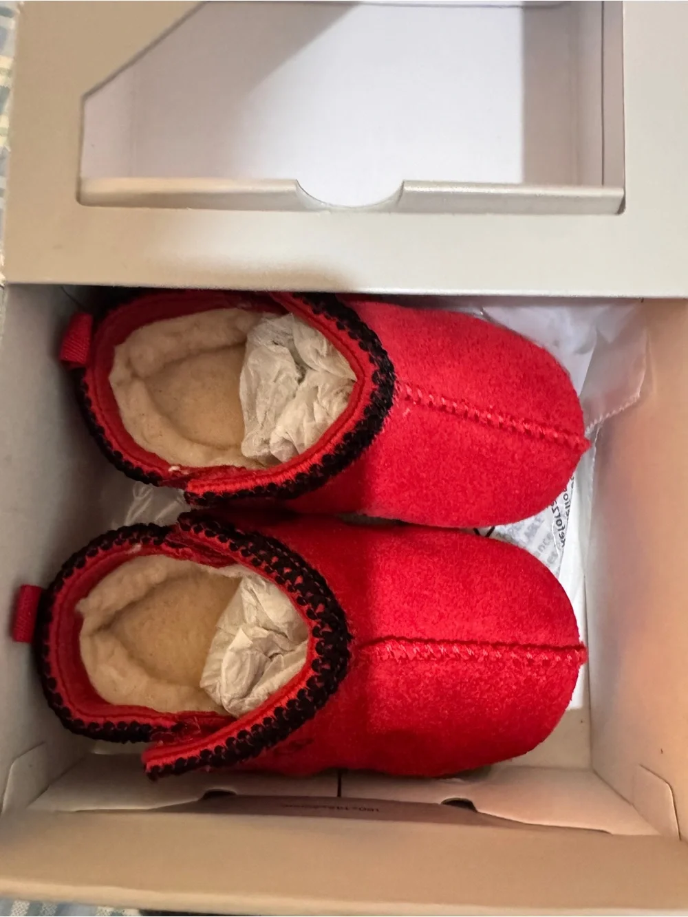 UGG Baby Tasman Red Slip-On Crib Shoes